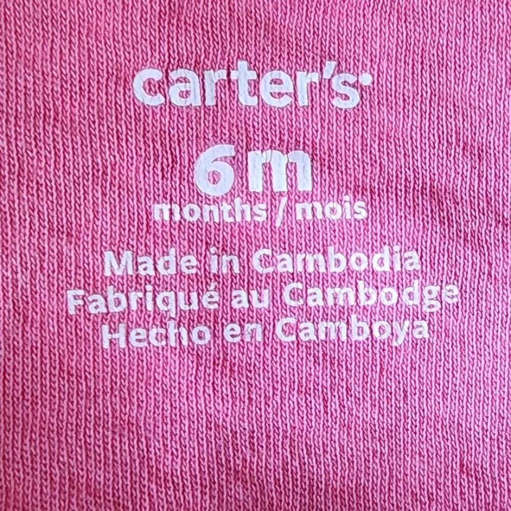 Carters Baby Girls Little Sister 2-Way Zip Cotton Sleep & Play Size 6 Months